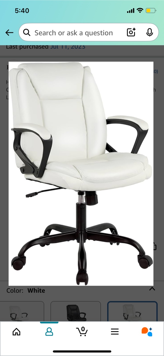 Ergonomic White Leather Office Chair - photo 2