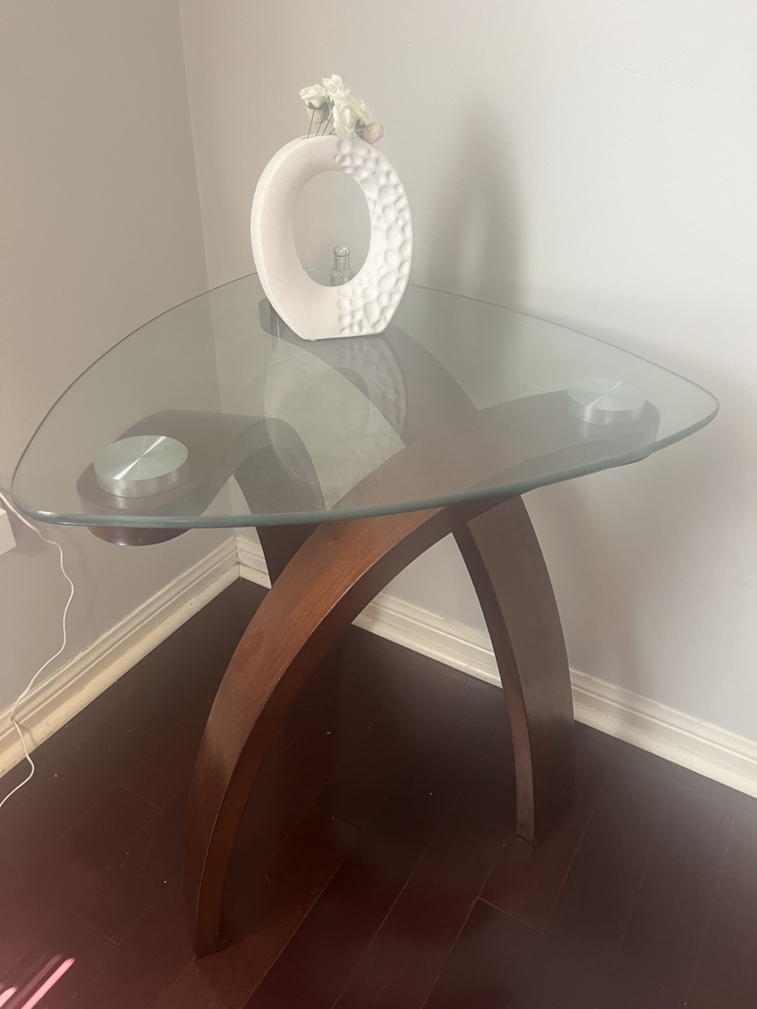 Glass Top Triangle Coffee Table - photo 2