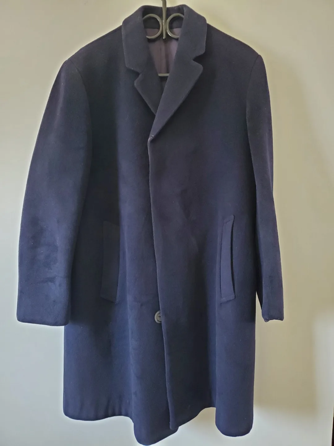 Navy Blue Wool Overcoat thumbnail