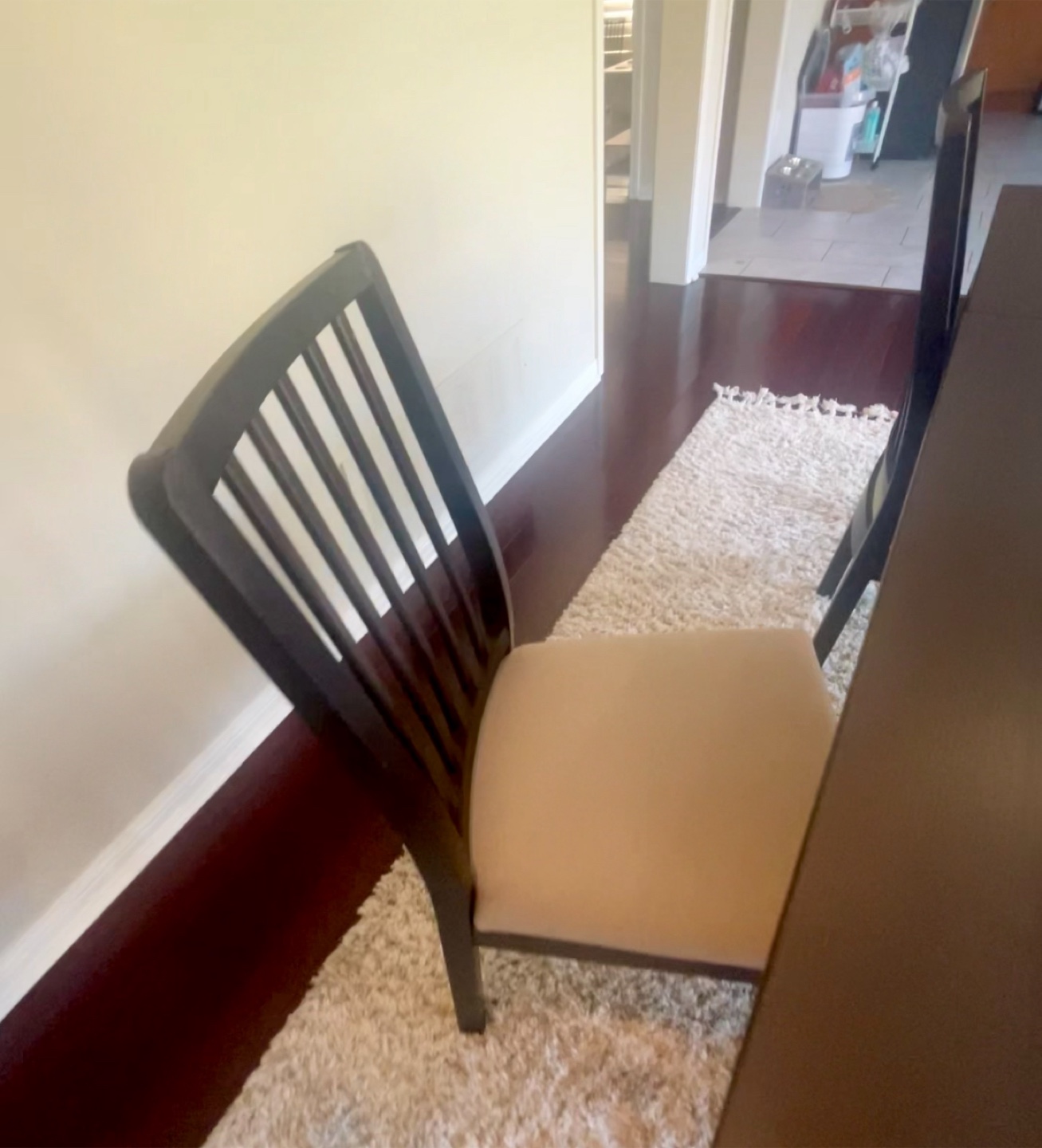 Dark Brown Dining Table with Four Chairs - photo 2