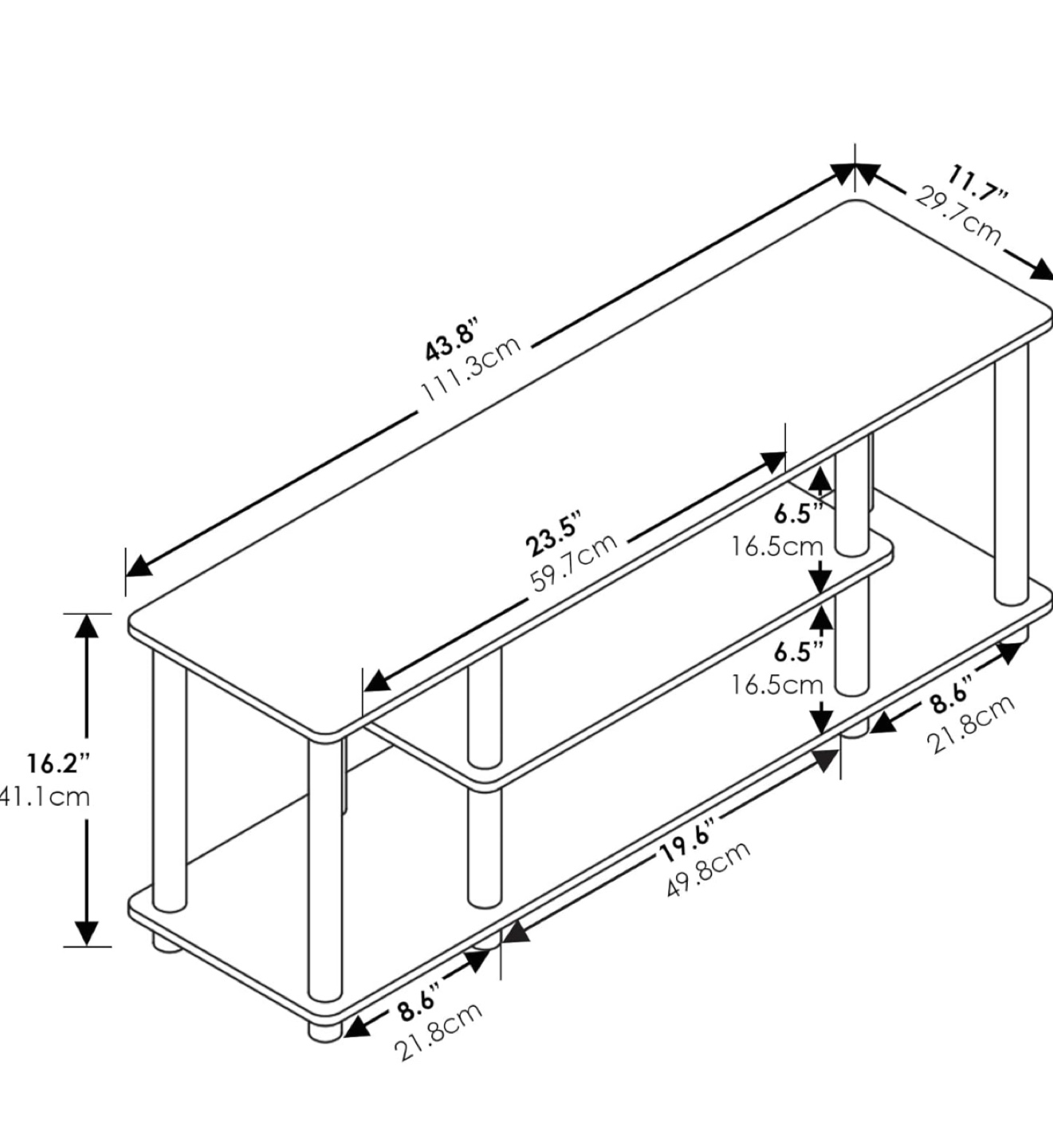 Brown TV Stand with Shelves - photo 3