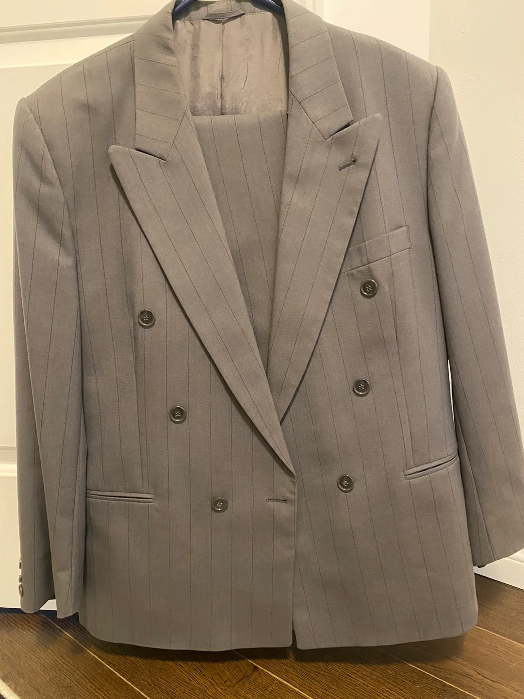 Grey Pinstripe Double-Breasted Suit thumbnail