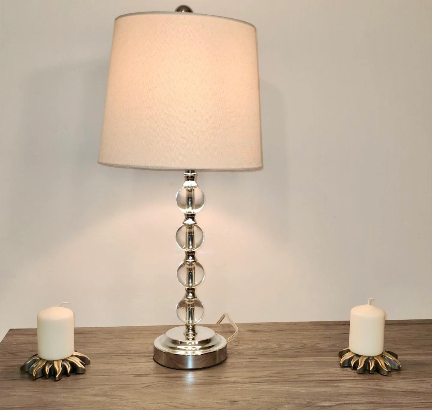 DEELIGHT Table Lamp - White Fabric Shade thumbnail