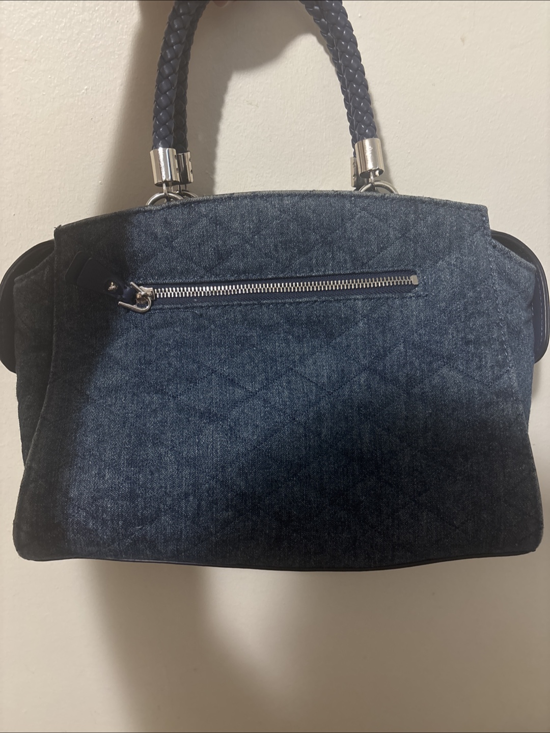 Guess Denim Floral Embroidered Handbag - photo 2