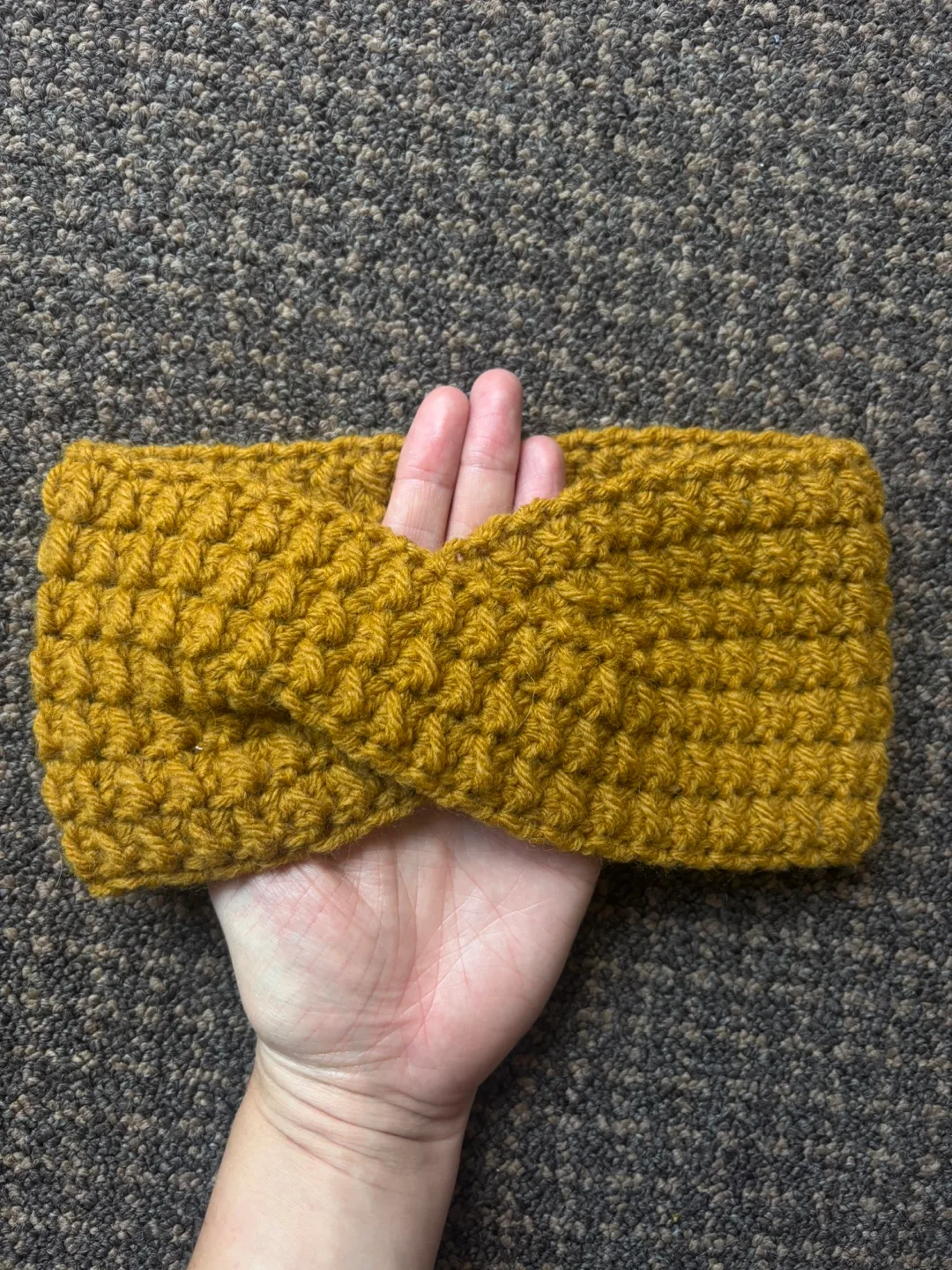 Mustard Crochet handmade earwarmer headband thumbnail