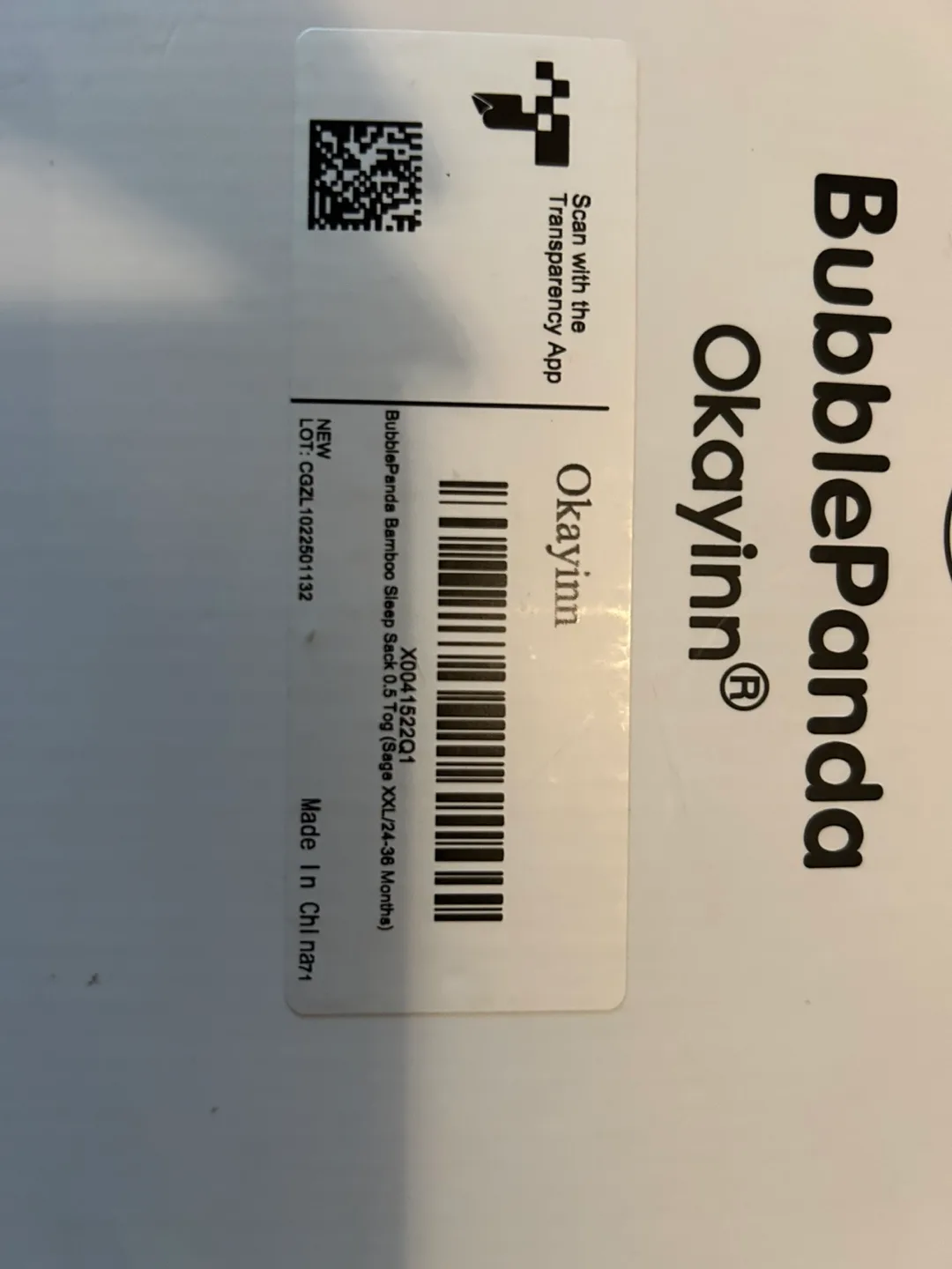 BNIB - 0.5 togOkayinn BubblePanda Sleep Sack, 18-24 Months, Sage image indicator(3)