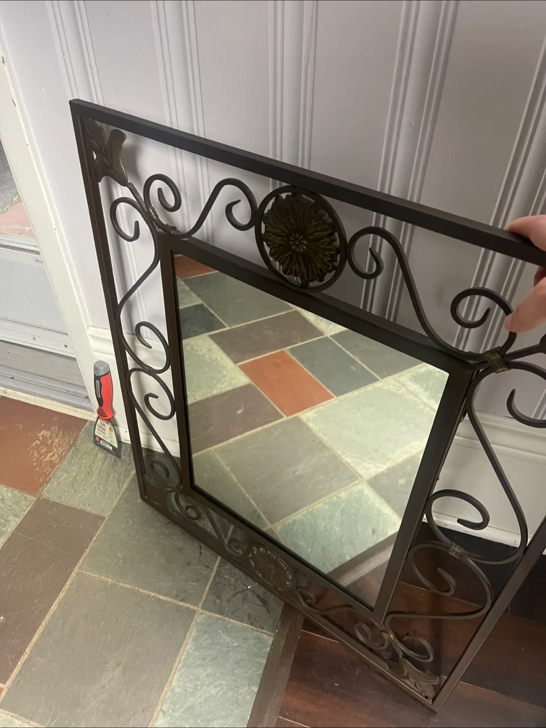 Ornate Metal Framed Wall Mirror image indicator(2)