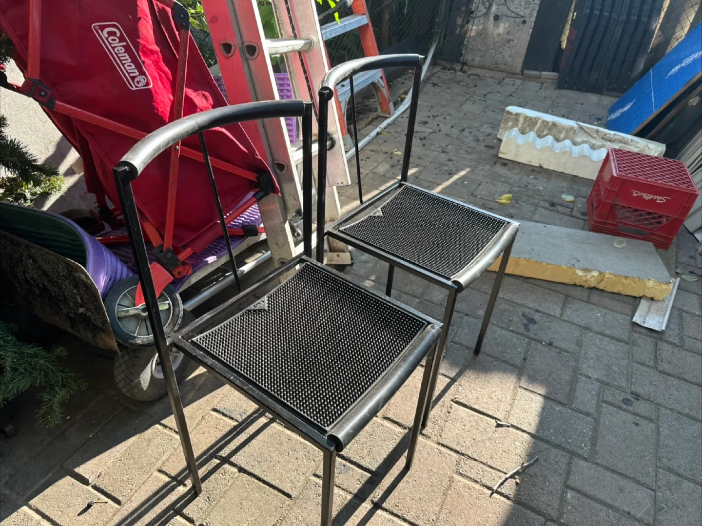 Pair of Black Metal Frame Chairs, ZEVZ brand thumbnail