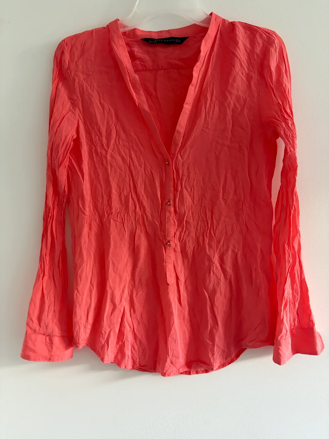 Zara Woman Coral Blouse - Size M thumbnail