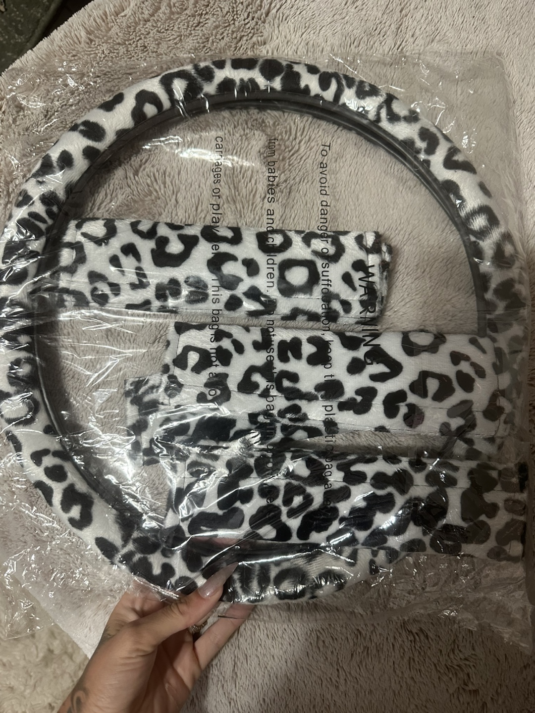 DXGORD Leopard White Car Seat Cover Set