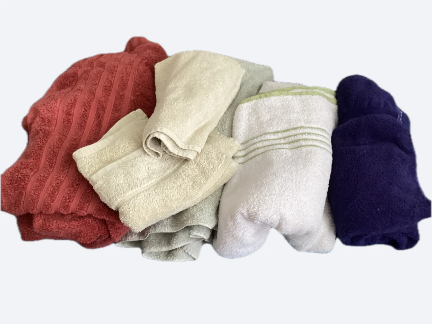 Assorted Towel Set - Red, Beige, White, Blue thumbnail