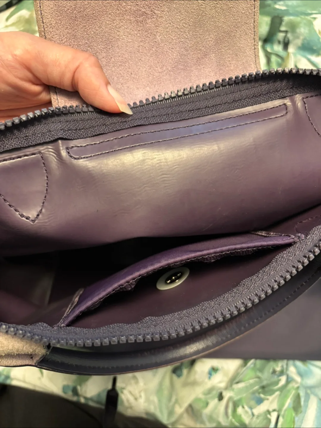 Longchamp Purple Tote Bag image indicator(5)