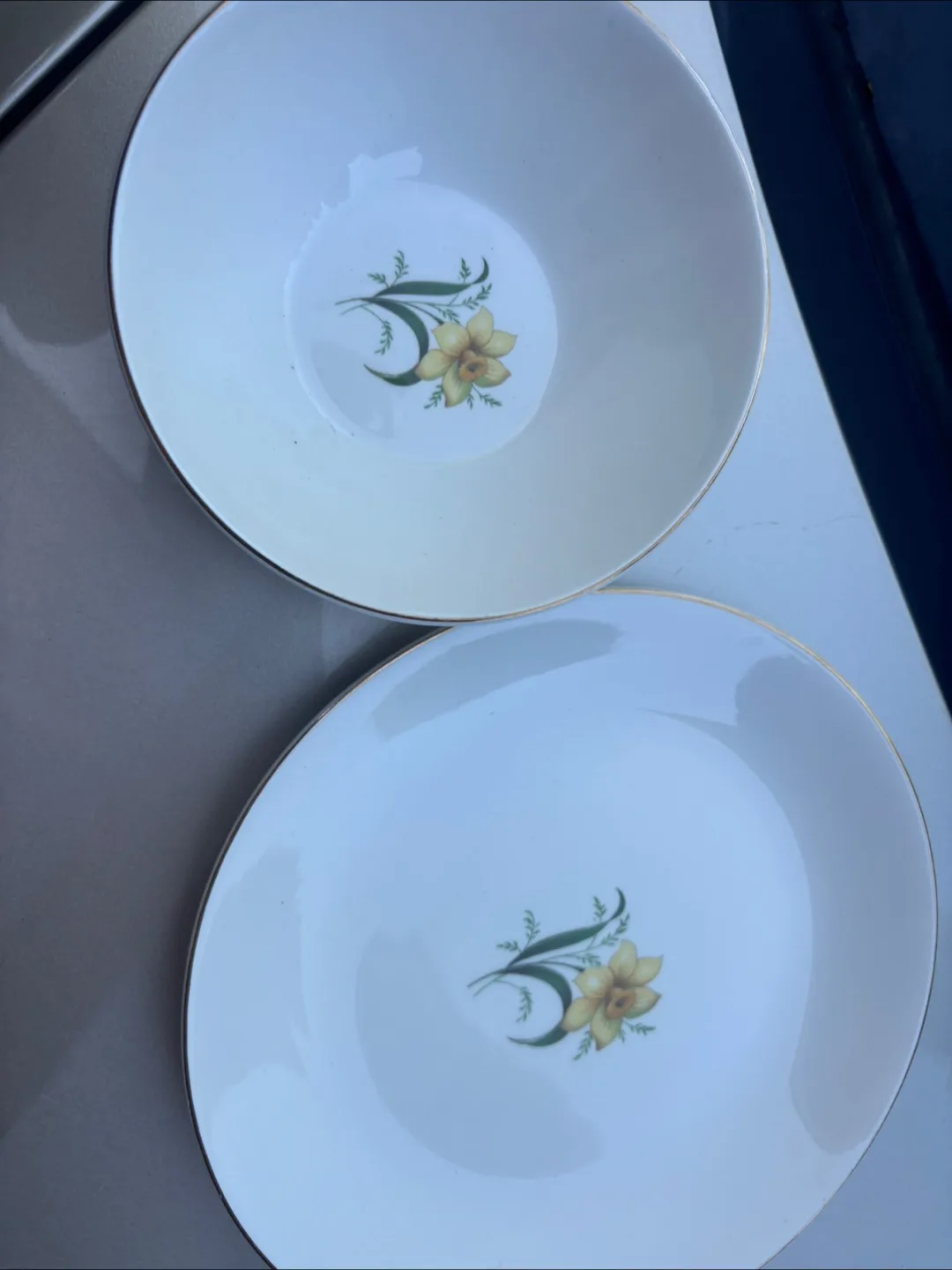 Vintage Daffodil Patterned Plates and Bowls Set image indicator(4)