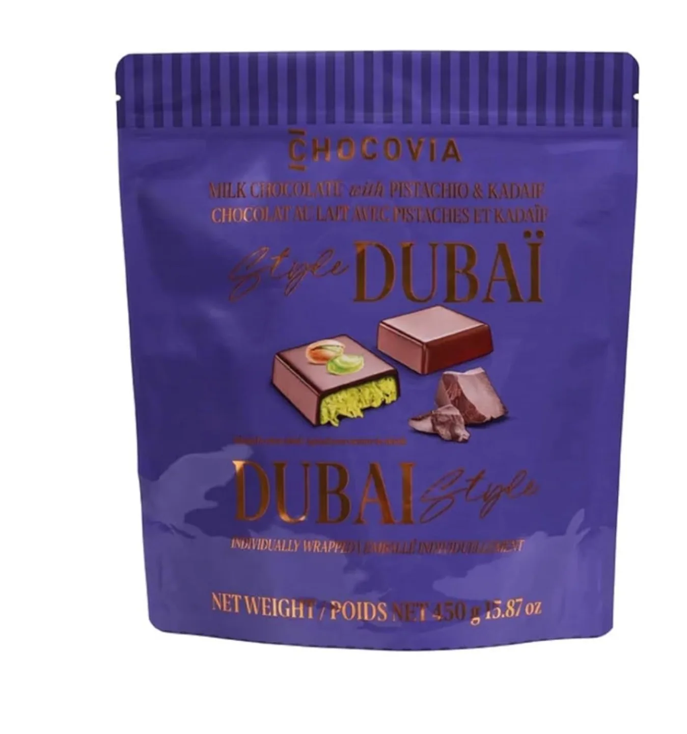 Chocovia Dubai Style Milk Chocolate 450g thumbnail