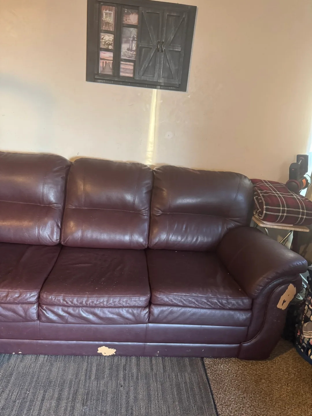 Leather 3-Seater Sofa - Brown thumbnail