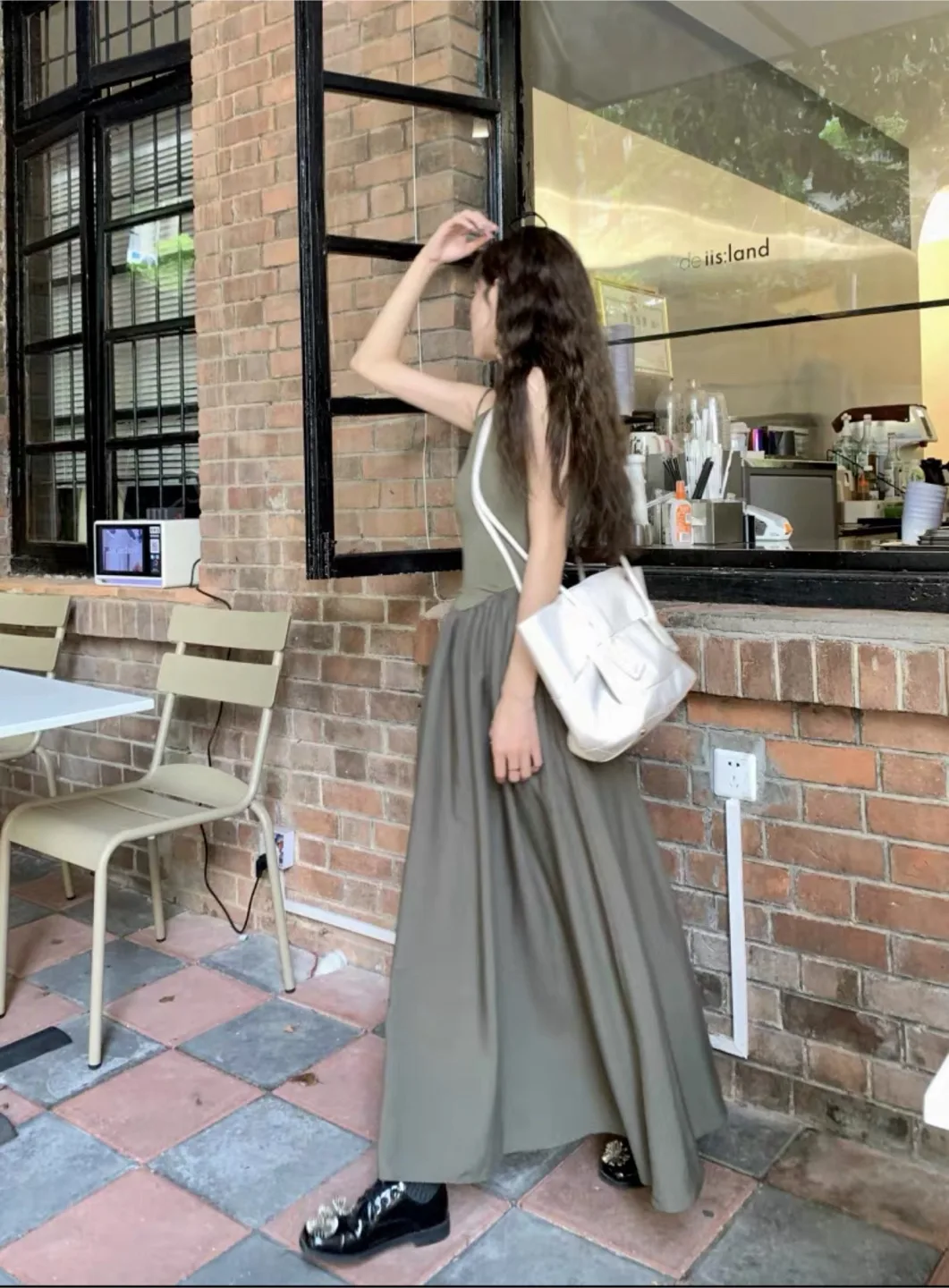 Olive Green Sleeveless Dress - S M and L image indicator(3)