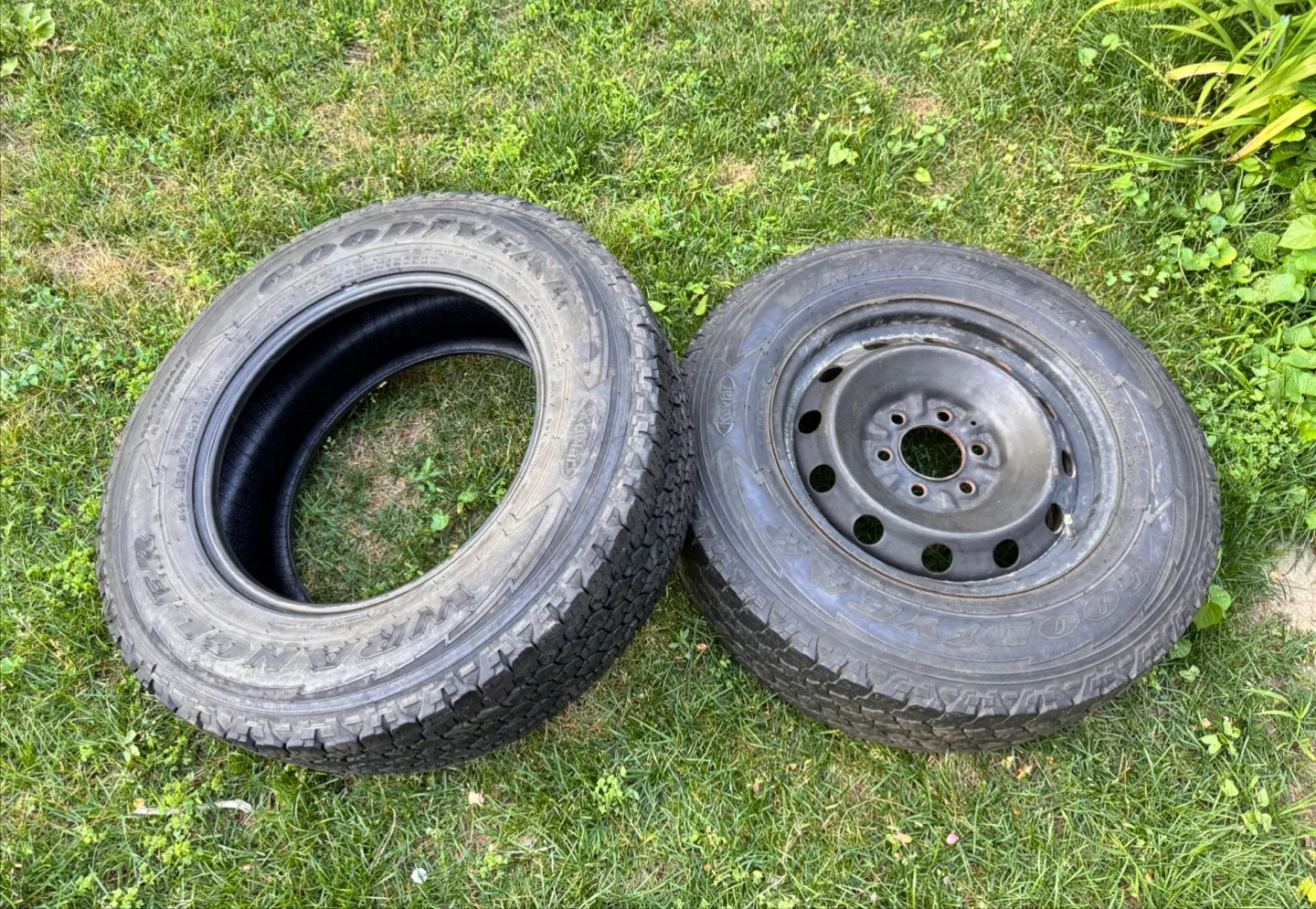Used Goodyear Wrangler Adventure All-Terrain Tires on Steel Rims thumbnail