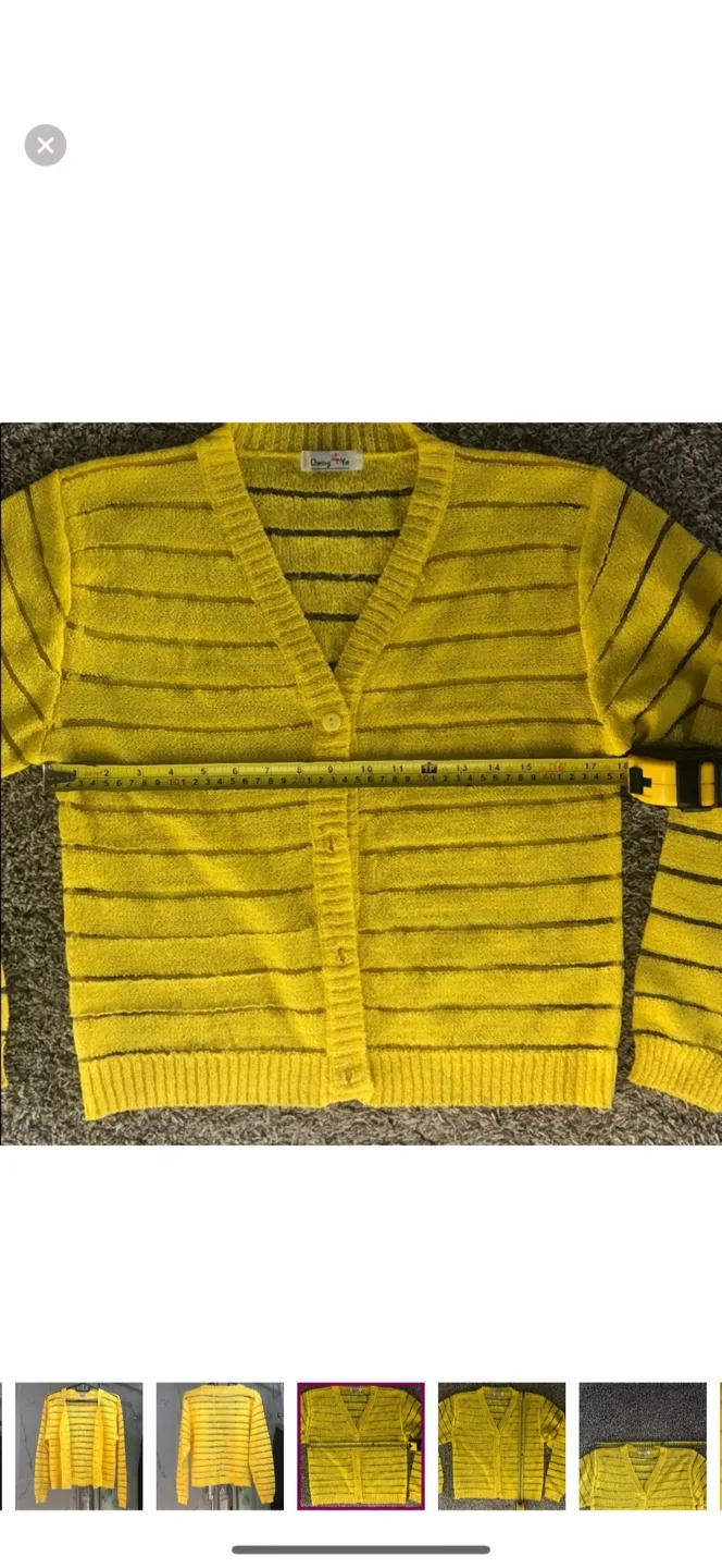 Yellow cardigan sz S image indicator(5)