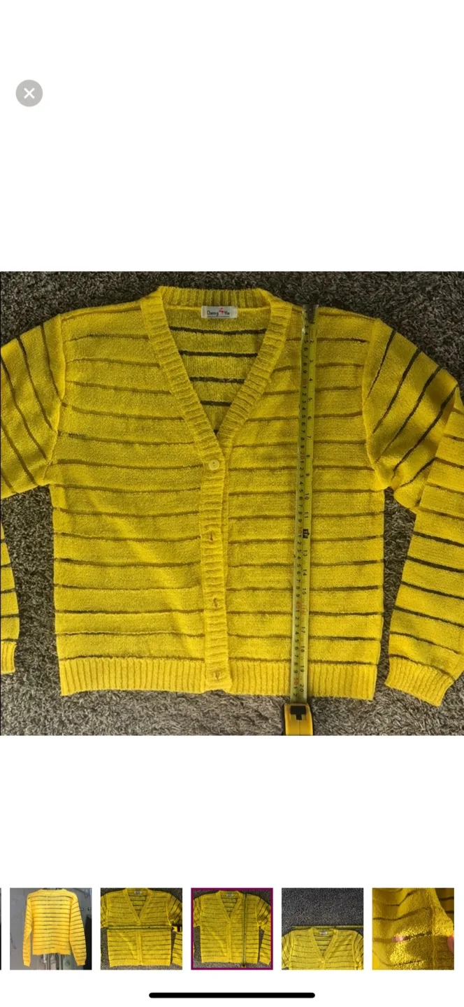 Yellow cardigan sz S image indicator(6)