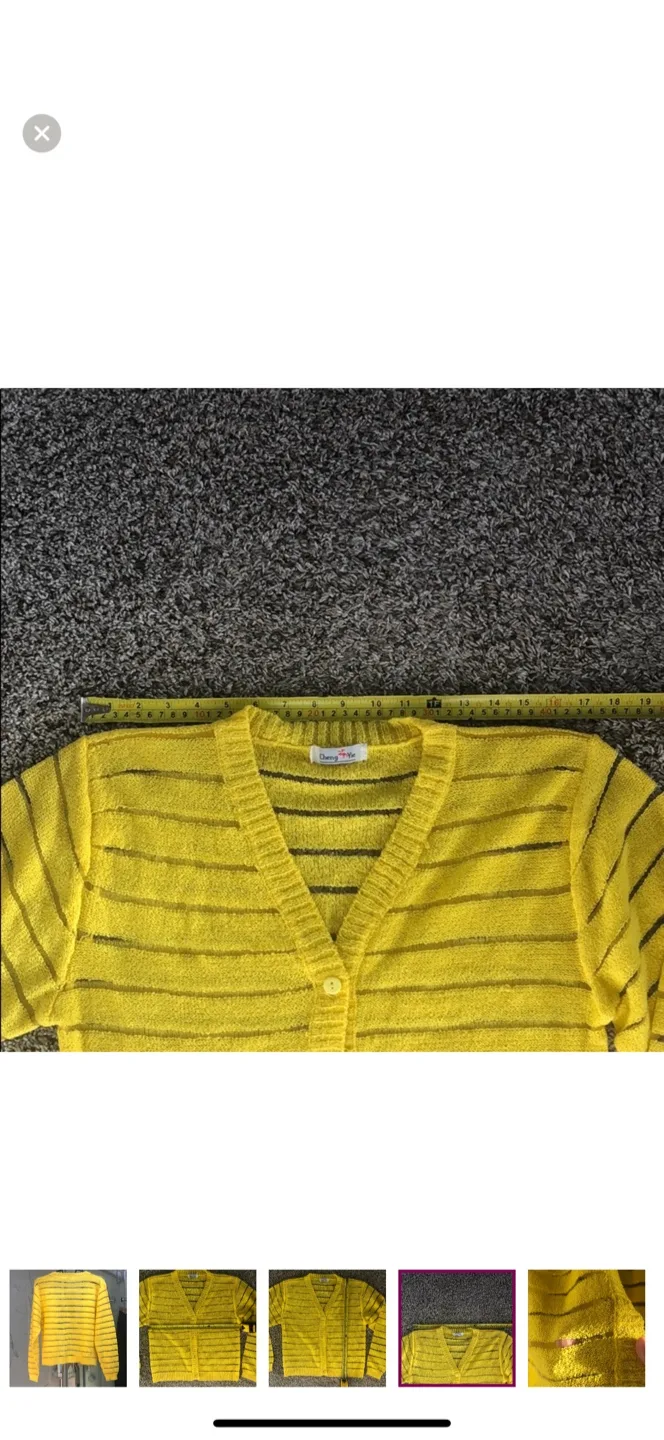 Yellow cardigan sz S image indicator(7)