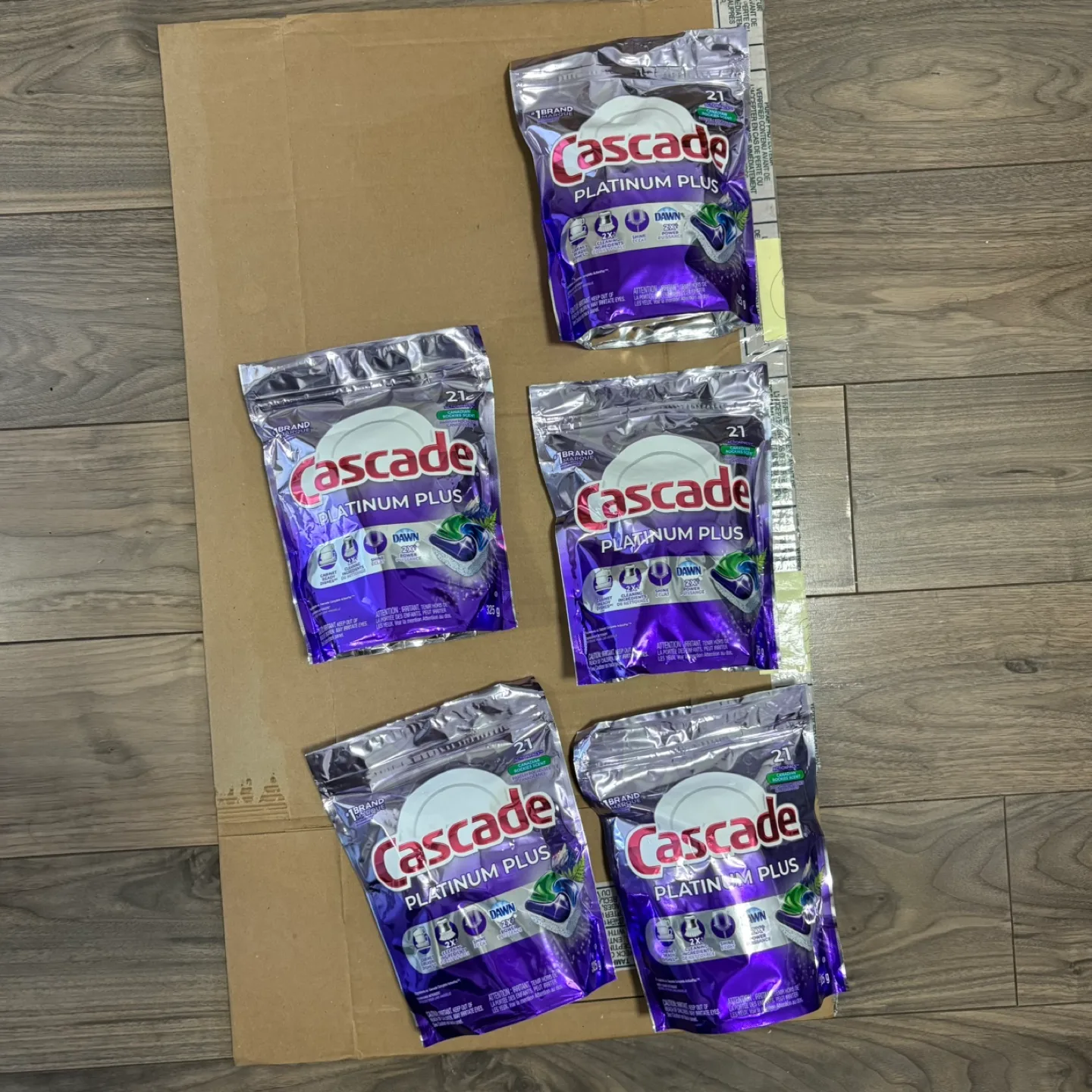 5 Packs of Cascade Platinum Plus Dishwasher Pods(Each pack $5) thumbnail