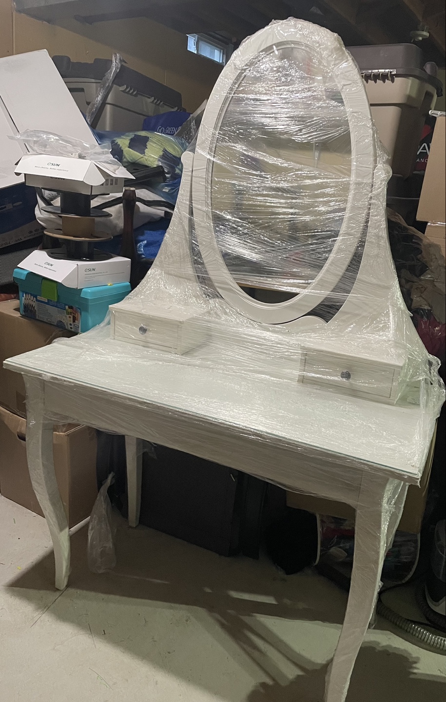 IKEA White Dressing Table with Mirror - photo 3