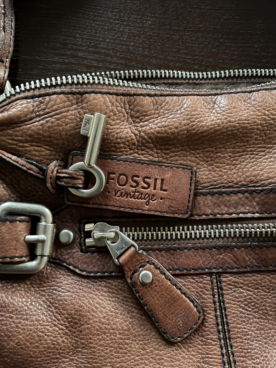 Fossil Vintage Brown Leather Shoulder Bag - photo 5