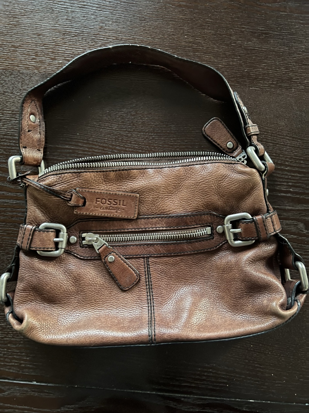 Fossil Vintage Brown Leather Shoulder Bag - photo 2