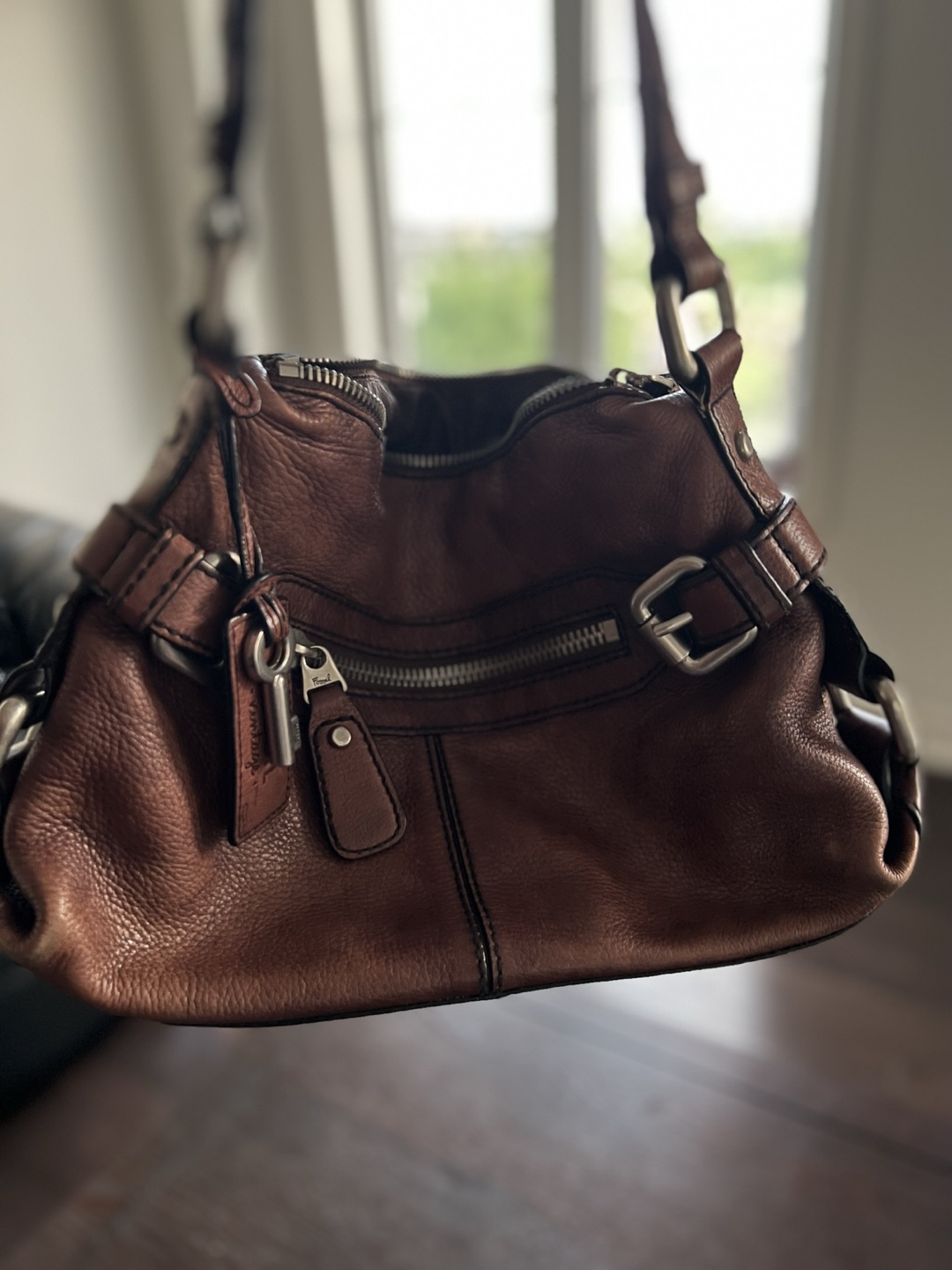 Fossil Vintage Brown Leather Shoulder Bag - photo 3