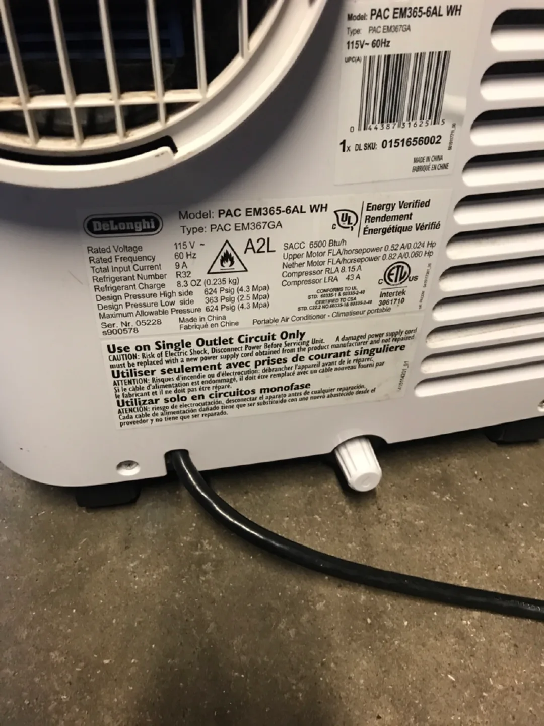 DeLonghi Pinguino PAC EM365-6AL WH Portable Air Conditioner image indicator(3)