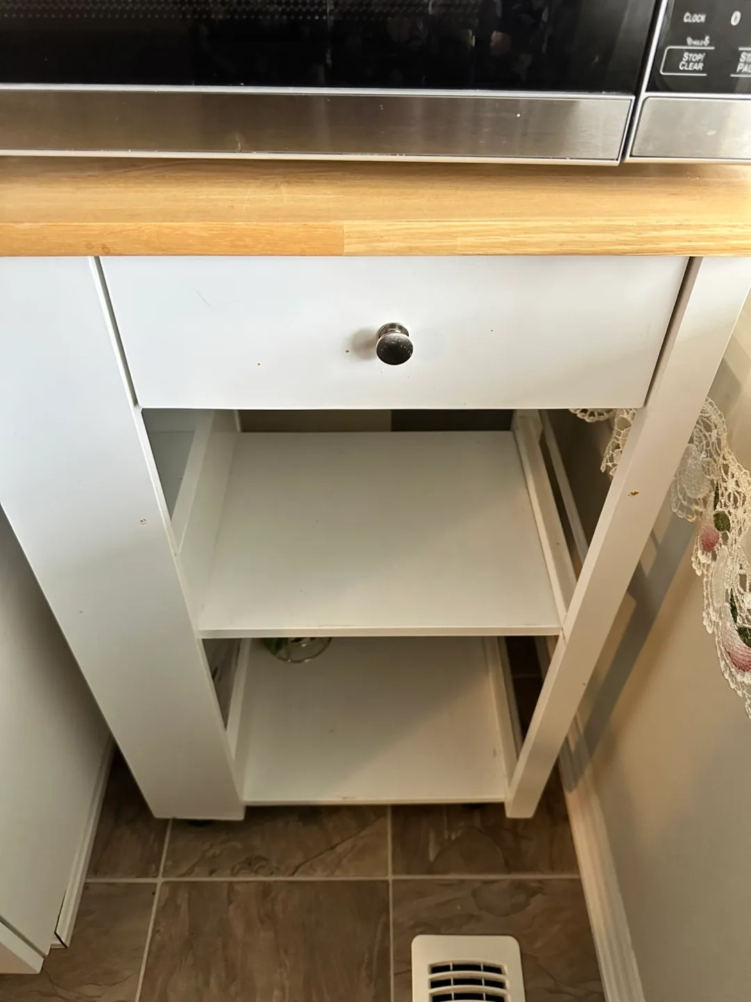 Kitchen Cart with Wood Top & Drawer thumbnail