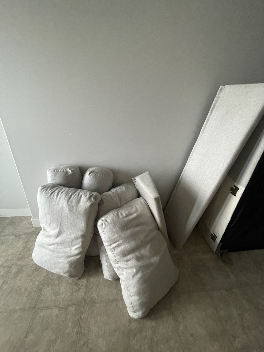 Beige Sectional Sofa with Chaise Lounge - photo 2