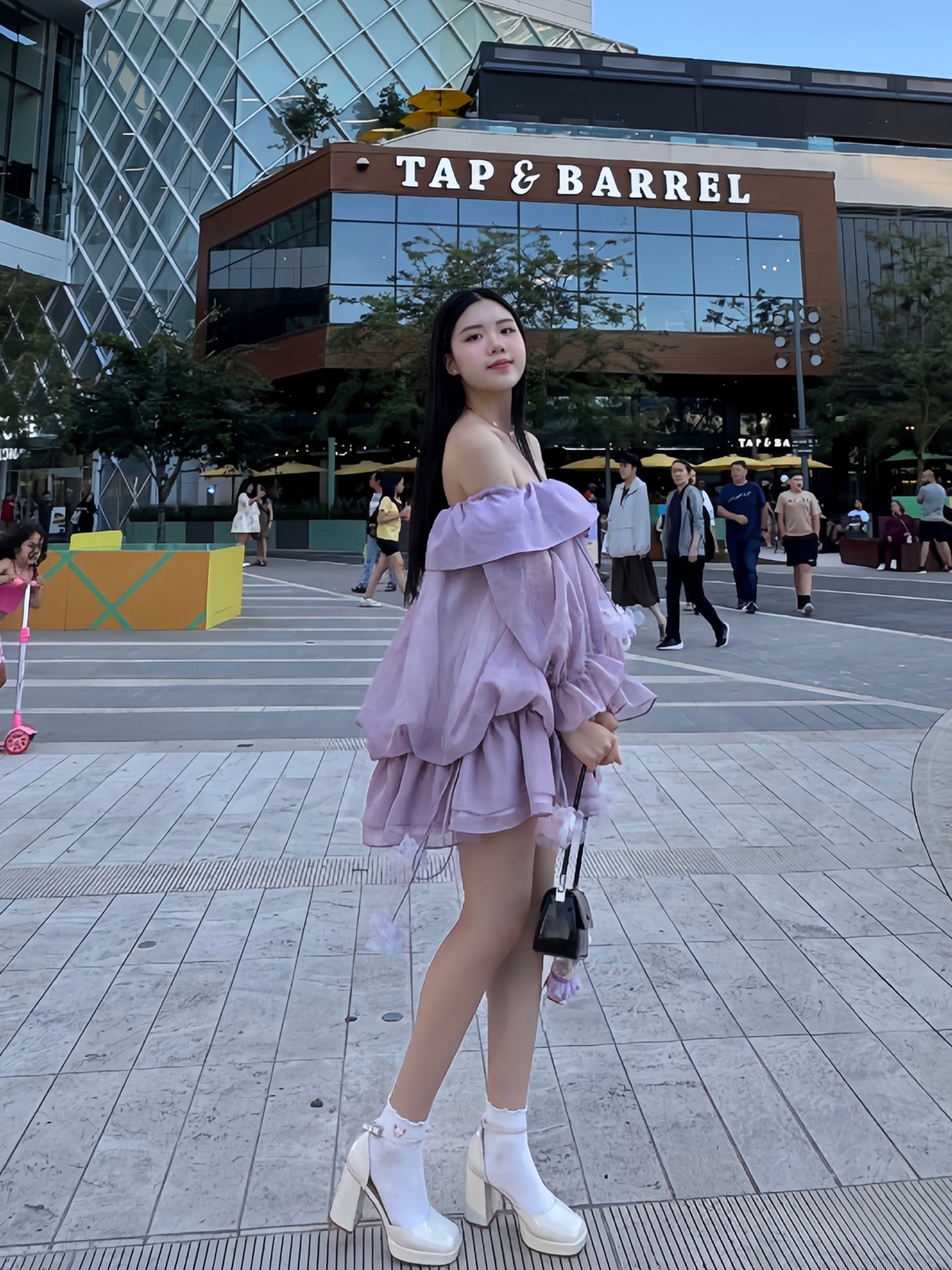 Floral purple dress with tag