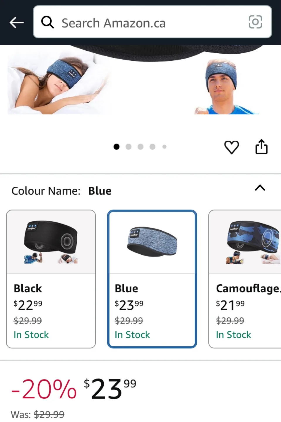 MUSICOZY Bluetooth 5.2 Headband Headphones - Blue thumbnail