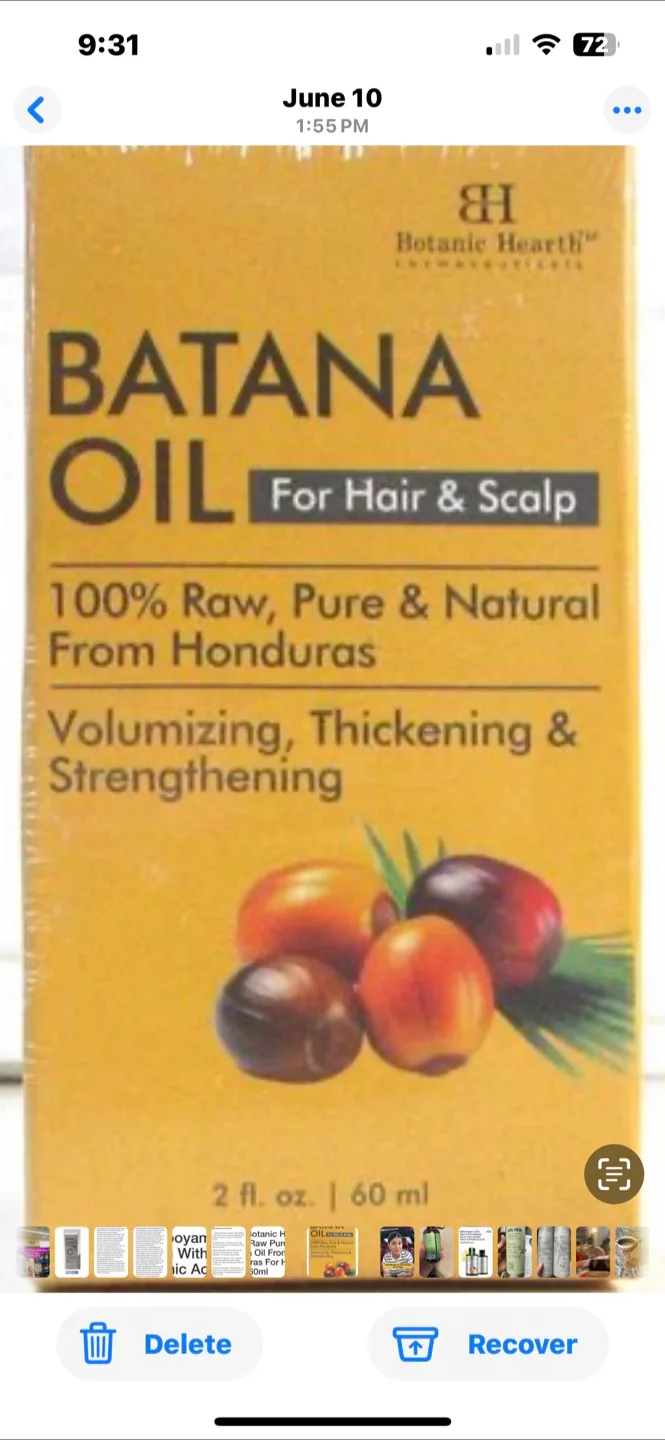 NEW Botanic 100% Raw Pure Batana Oil From Honduras For Hair 60ml thumbnail