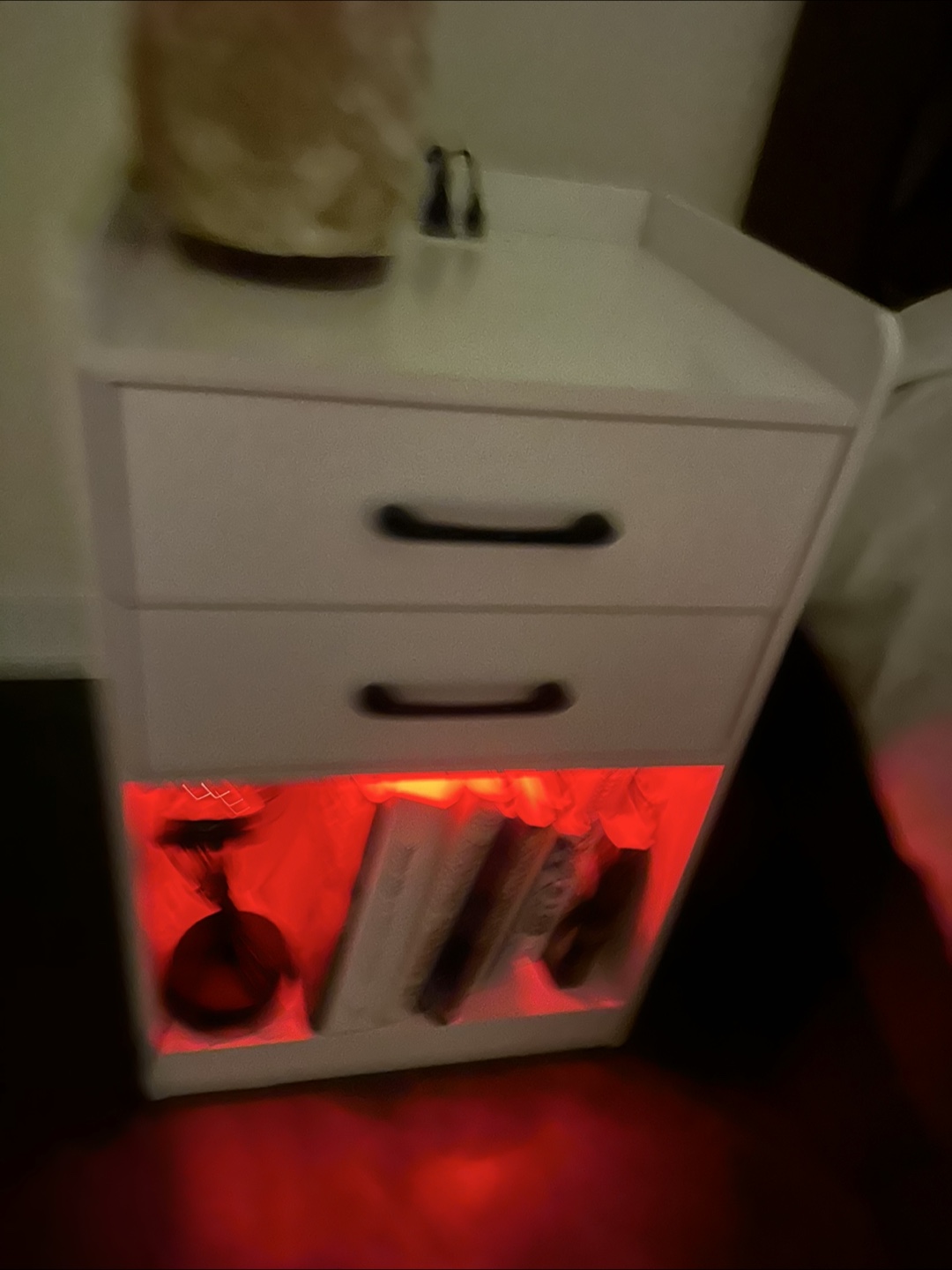 White 2-Drawer Nightstand with LED - photo 4