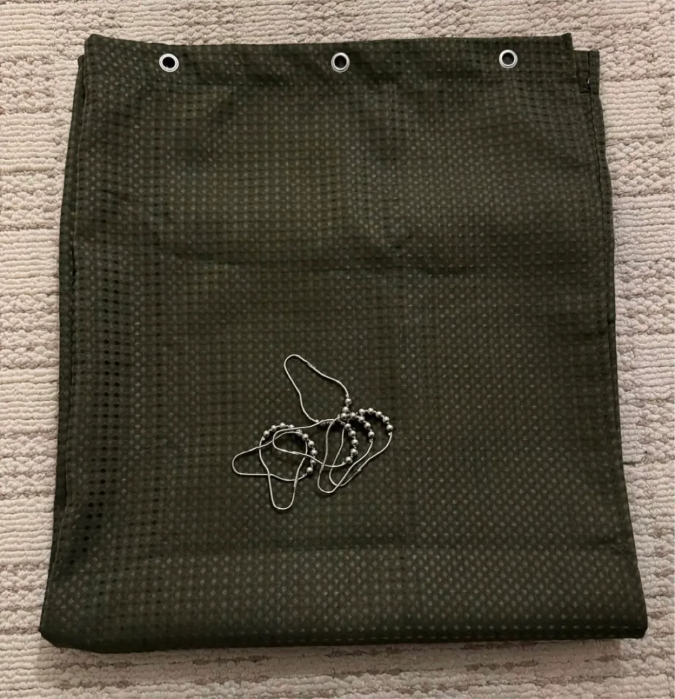 Green Shower Curtain with Rings thumbnail
