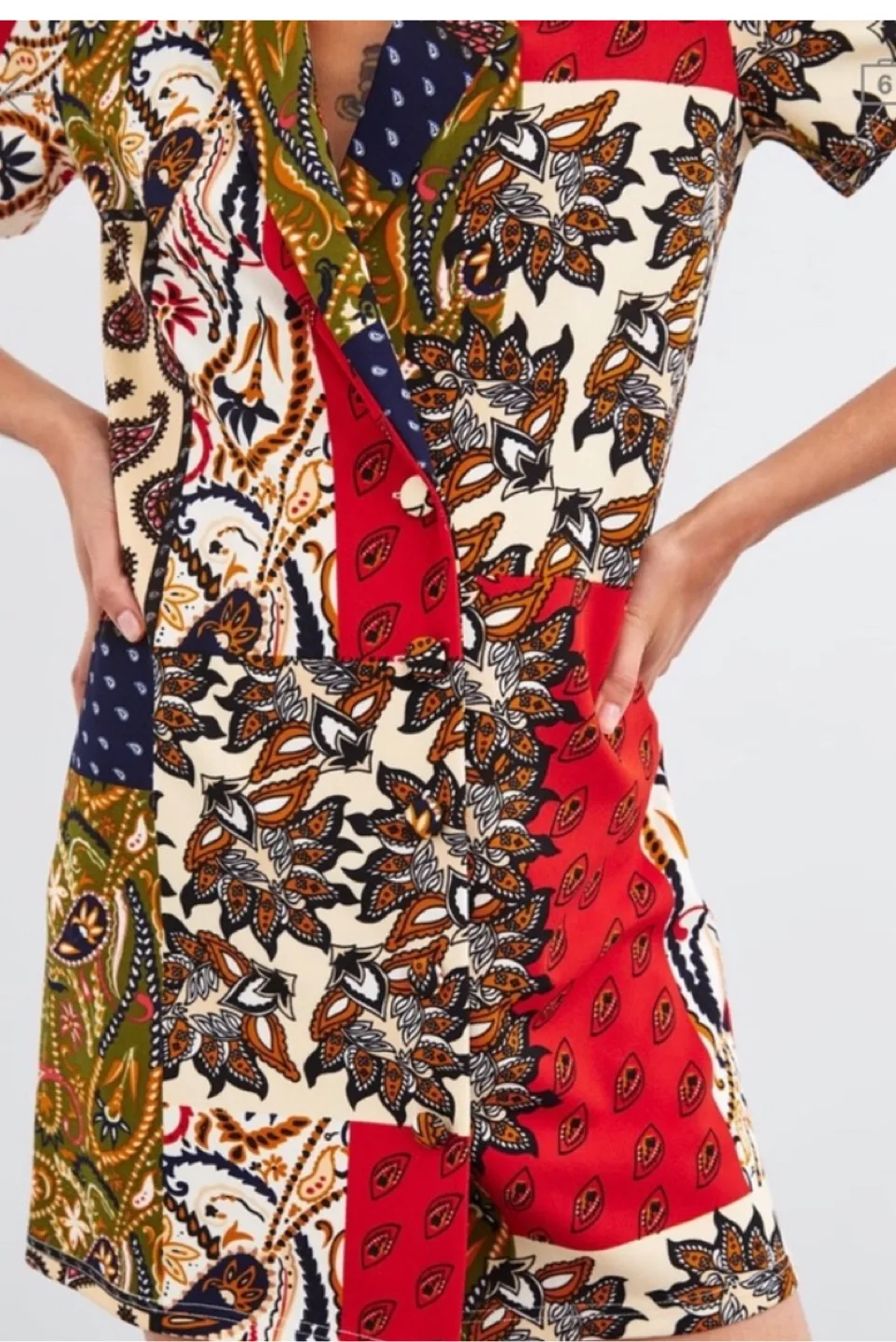 Zara Patchwork blazer style Dress - Size L image indicator(9)