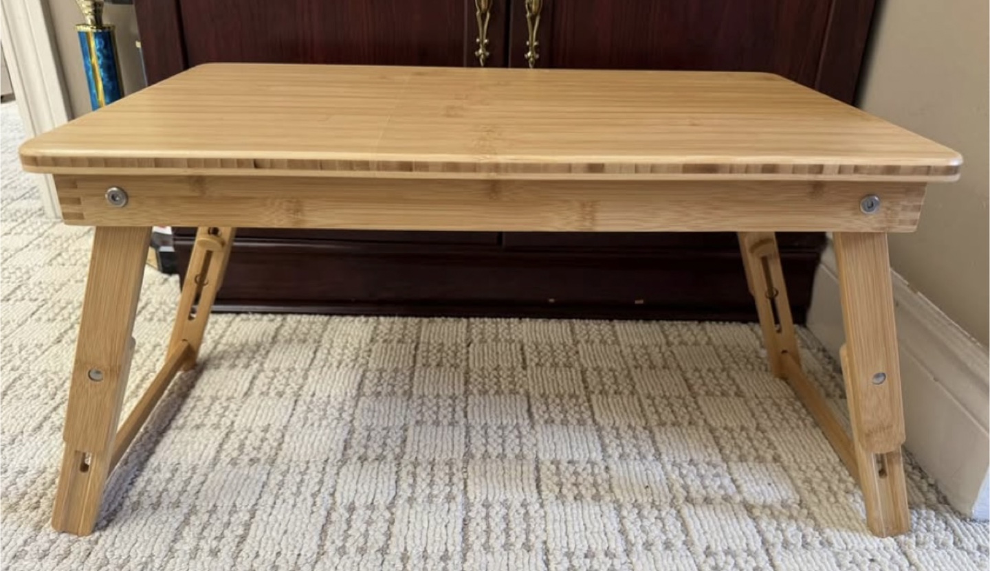 Bamboo Bed Desk with Folding Legs