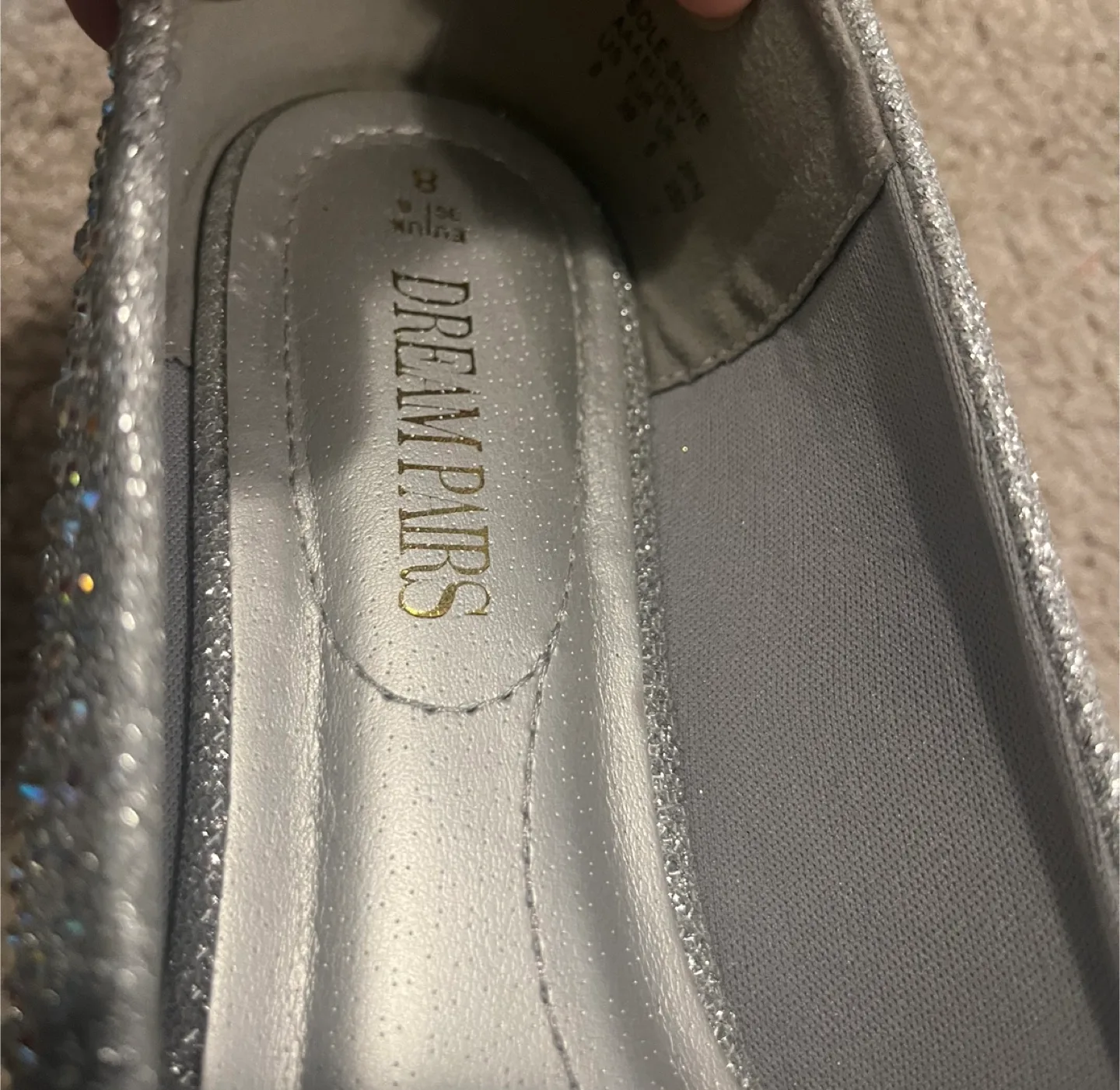 Dream Pairs Women's Rhinestone Ballet Flats Shoes Sz 8 sliver image indicator(7)