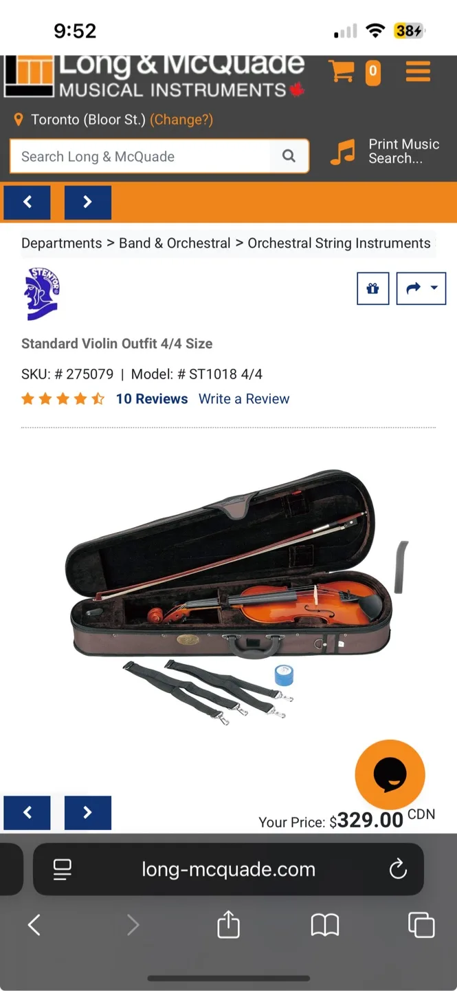 4/4 stentor student violin + accessories image indicator(10)