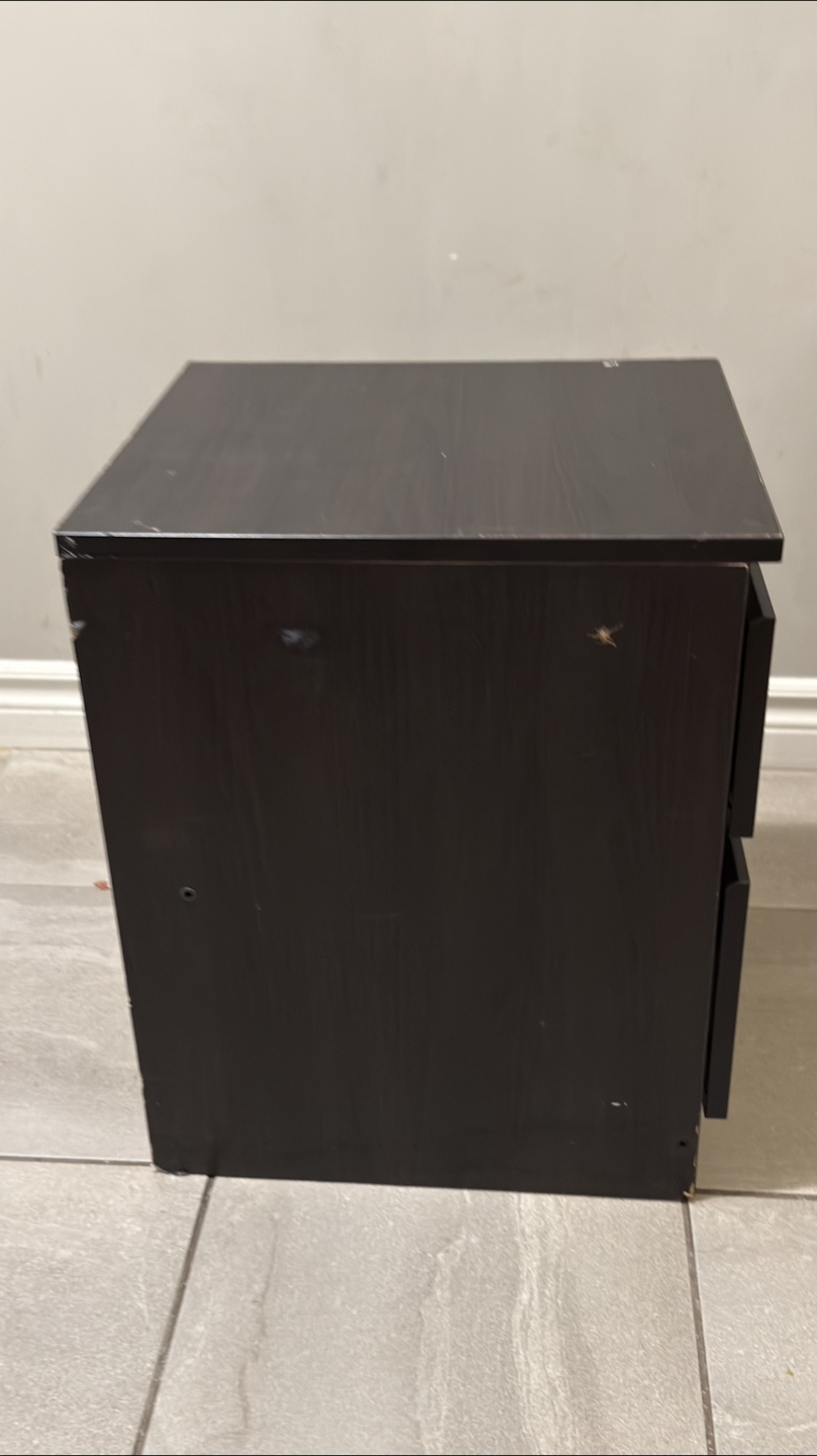 Black 2-Drawer Bedside Table - photo 4