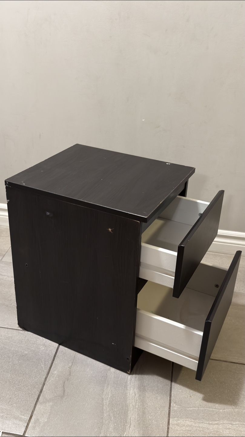 Black 2-Drawer Bedside Table - photo 3