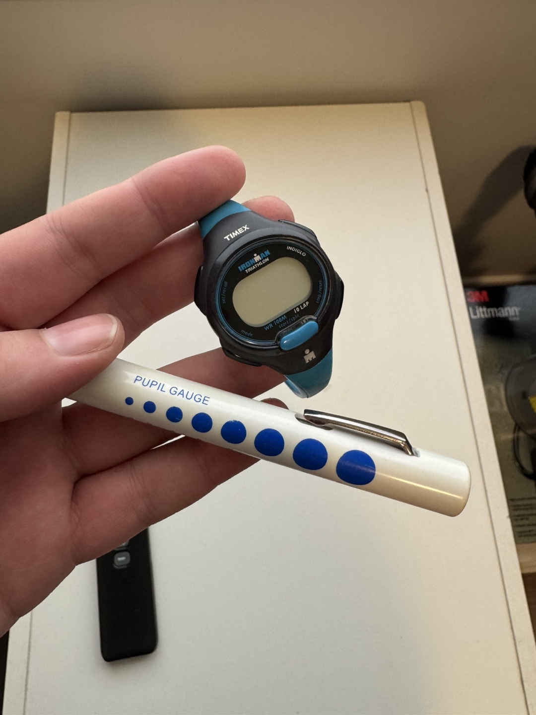 Pen light and stopwatch