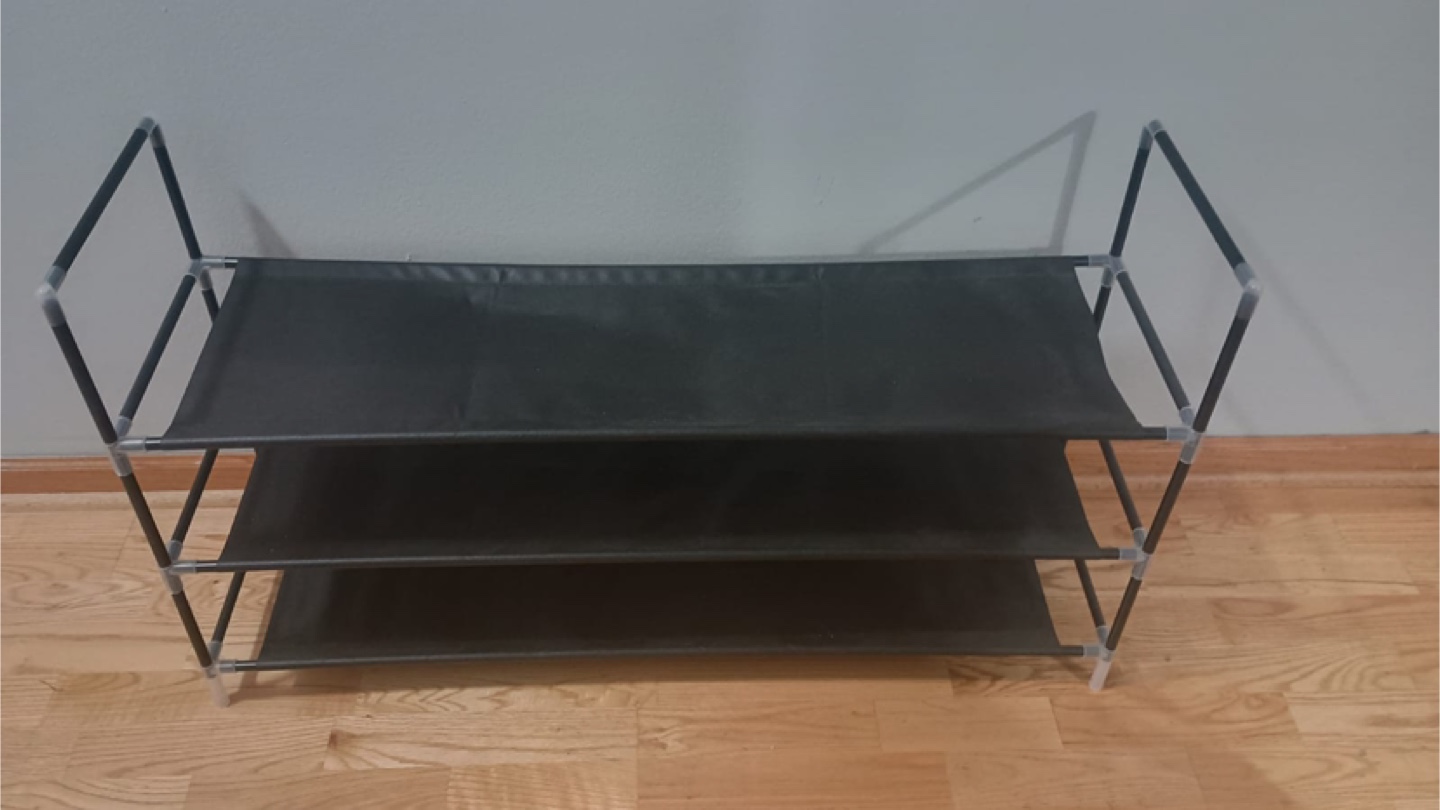Gray 3-Tier Shoe Rack - photo 2