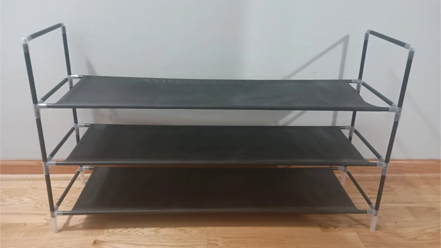 Gray 3-Tier Shoe Rack thumbnail