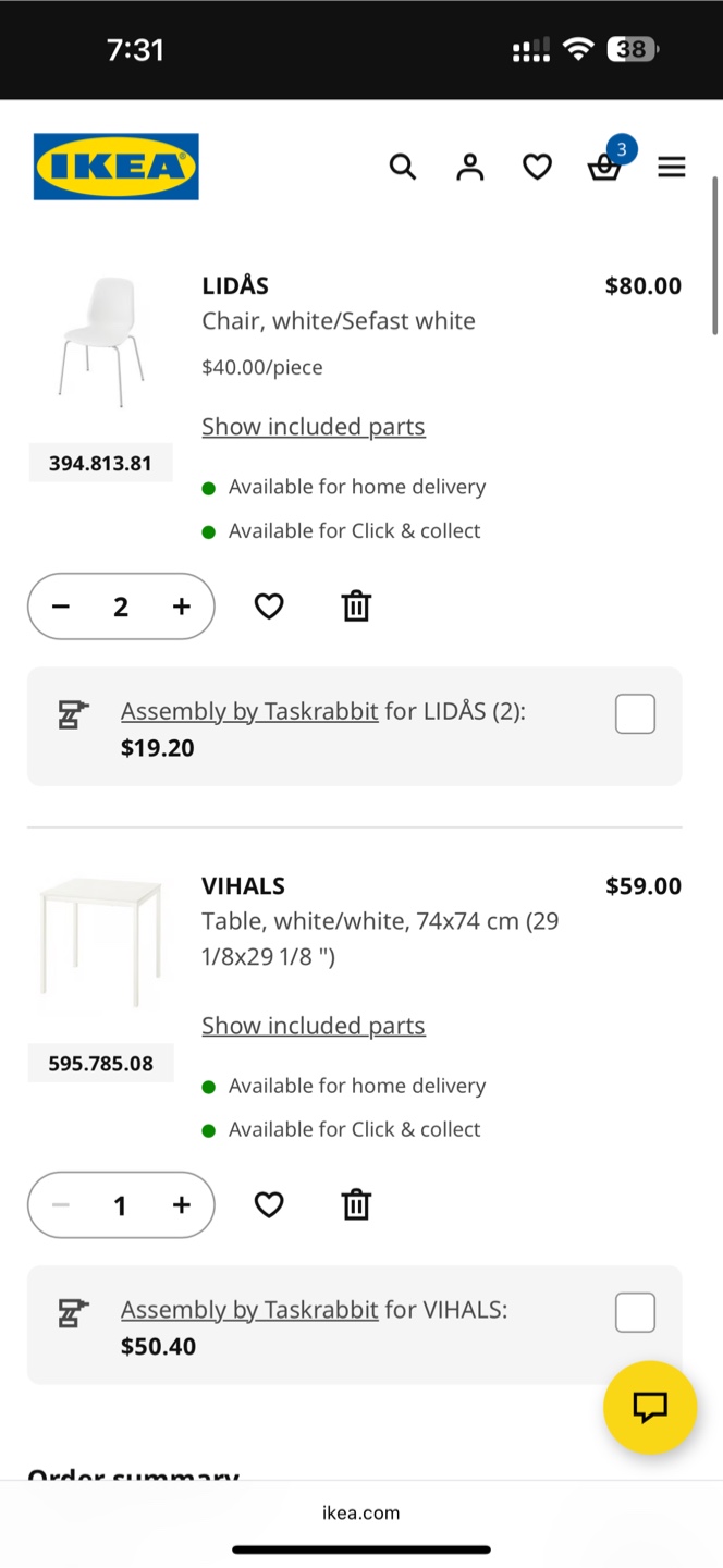 IKEA VIHAL Table & LIDAS Chair Set - White - photo 4