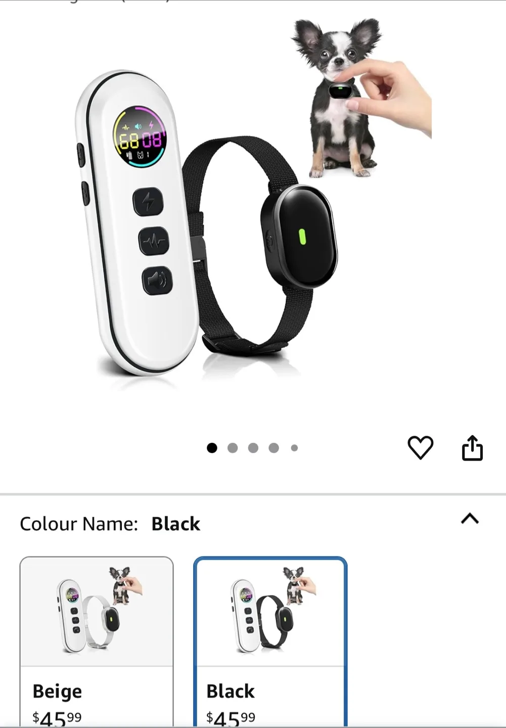 Small Dog Training Collar - Black thumbnail