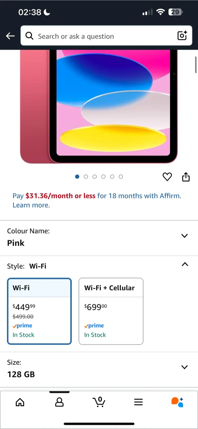 Apple iPad 10th Gen, Pink, 128 GB, Wi-Fi thumbnail