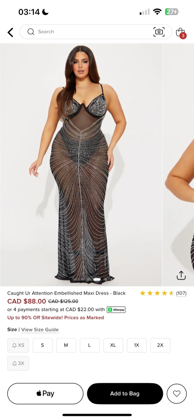 Fashion Nova Embellished Maxi Dress - Black thumbnail